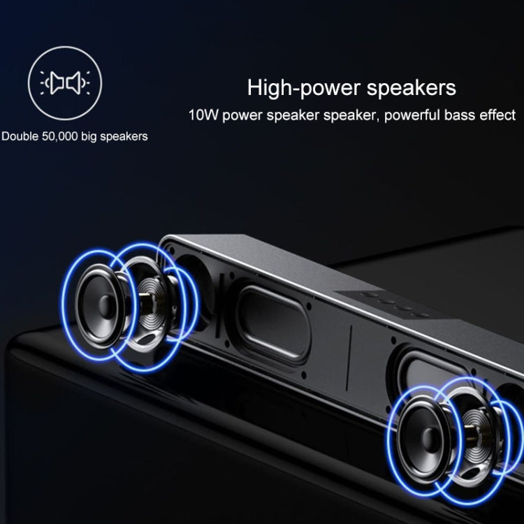 LEERFEI E91 10 W langer Balkenform, Dual-Lautsprecher, Multimedia-Radio, Bluetooth-Audio, unterstützt TF-Karte/U-Disk/3,5 mm AUX, unterstützt TF-Karte/U-Disk/3,5 mm AUX