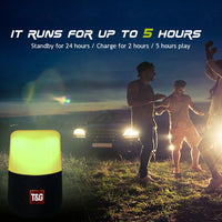 T&G TG168 Tragbarer kabelloser Bluetooth V5.0-Stereolautsprecher mit Griff, integriertem Mikrofon, unterstützt blinkendes LED-Licht, TF-Karte, U-Disk, AUX-IN und FM, TG168