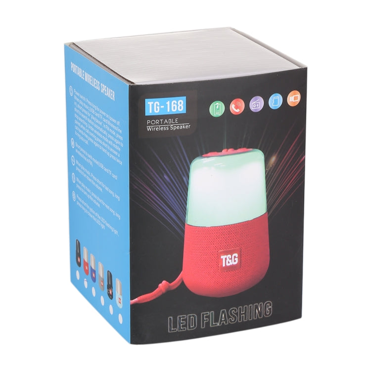 T&G TG168 Tragbarer kabelloser Bluetooth V5.0-Stereolautsprecher mit Griff, integriertem Mikrofon, unterstützt blinkendes LED-Licht, TF-Karte, U-Disk, AUX-IN und FM, TG168