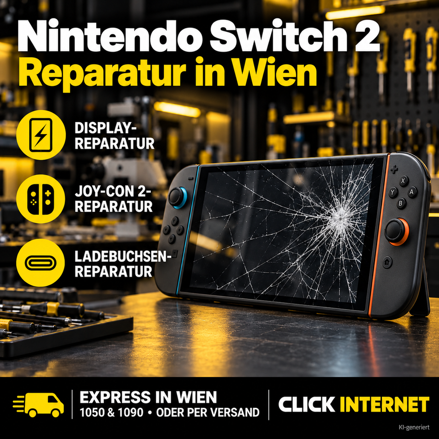Nintendo Switch 2 Reparatur Wien | Display, Joy-Con 2 & Ladebuchse