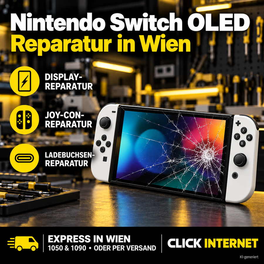 Nintendo Switch OLED Reparatur Wien | Display, Joy-Con & Ladebuchse