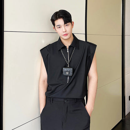 Men's Fashion Leisure Cargo Sleeveless Zipper Vest