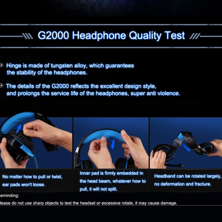 KOTION EACH G2000 Over-Ear-Game-Gaming-Kopfhörer-Headset mit Mikrofon, Stereo-Bass-LED-Licht für PC-Gamer, Kabellänge: ca. 2,2 m (weiß + rot), G2000