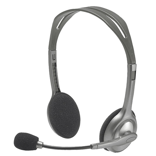 Logitech H110 Stereo-Headset mit zwei 3,5-mm-Audiosteckern, H110