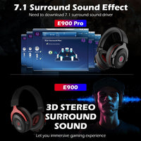 EKSA E900 Pro 7.1 Gaming Kabelgesteuertes, kopfmontiertes, leuchtendes USB-Gaming-Headset mit Mikrofon, E900 Pro