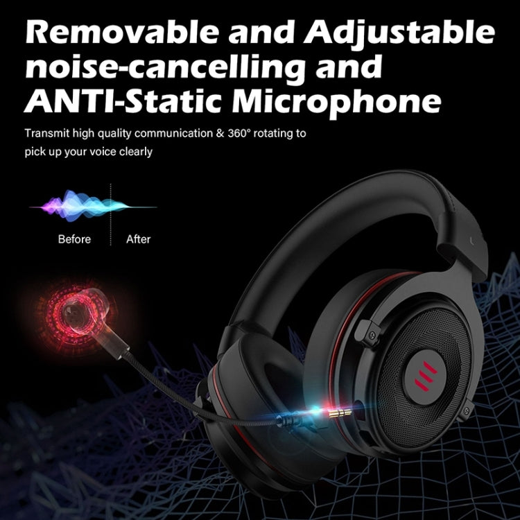 EKSA E900 Pro 7.1 Gaming Kabelgesteuertes, kopfmontiertes, leuchtendes USB-Gaming-Headset mit Mikrofon, E900 Pro