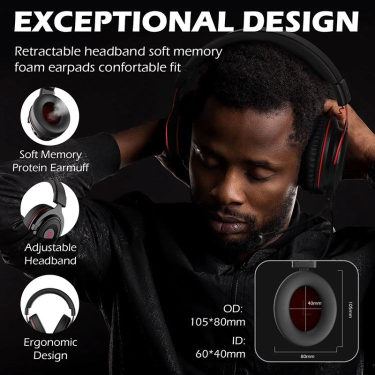 EKSA E900 Pro 7.1 Gaming Kabelgesteuertes, kopfmontiertes, leuchtendes USB-Gaming-Headset mit Mikrofon, E900 Pro