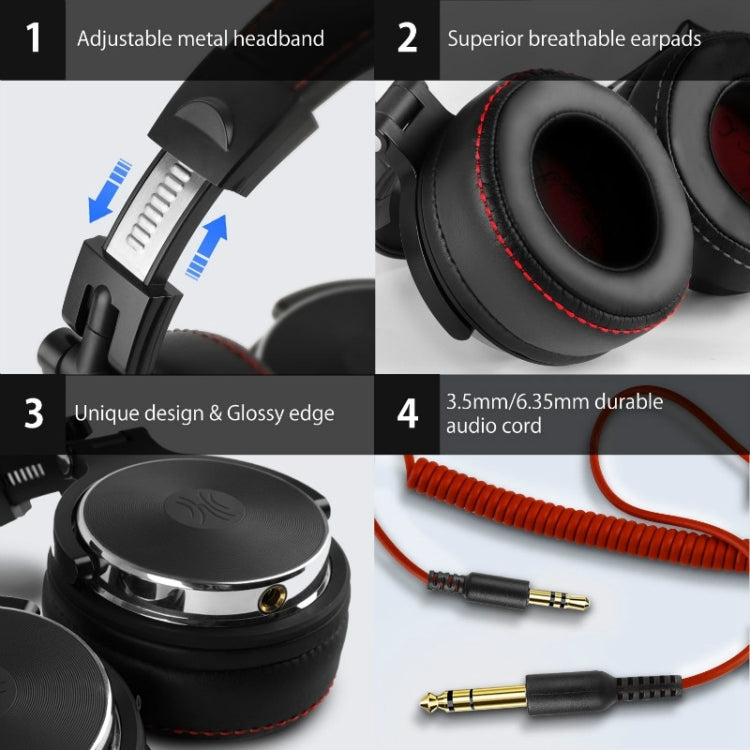 OneOdio Pro-50 Tri-Band Balanced Head-Mounted HIFI Wired Headset, Pro-50