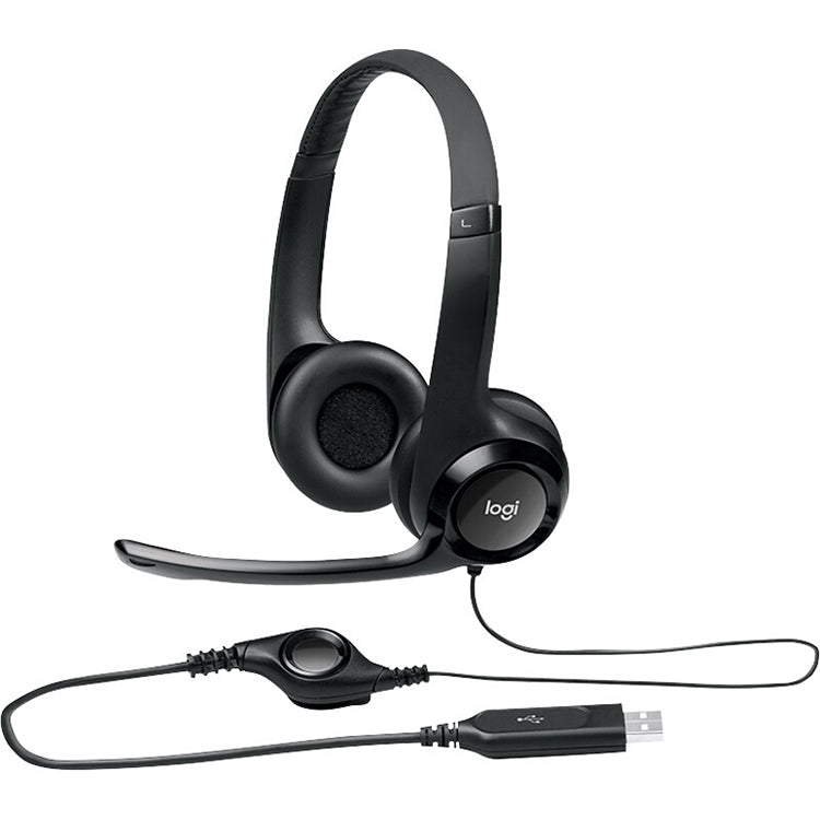 Logitech H390 USB-Kabel-Headset-Stereokopfhörer mit geräuschunterdrückendem Mikrofon