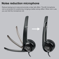 Logitech H390 USB-Kabel-Headset-Stereokopfhörer mit geräuschunterdrückendem Mikrofon