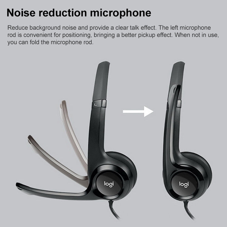 Logitech H390 USB-Kabel-Headset-Stereokopfhörer mit geräuschunterdrückendem Mikrofon