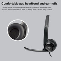 Logitech H390 USB-Kabel-Headset-Stereokopfhörer mit geräuschunterdrückendem Mikrofon