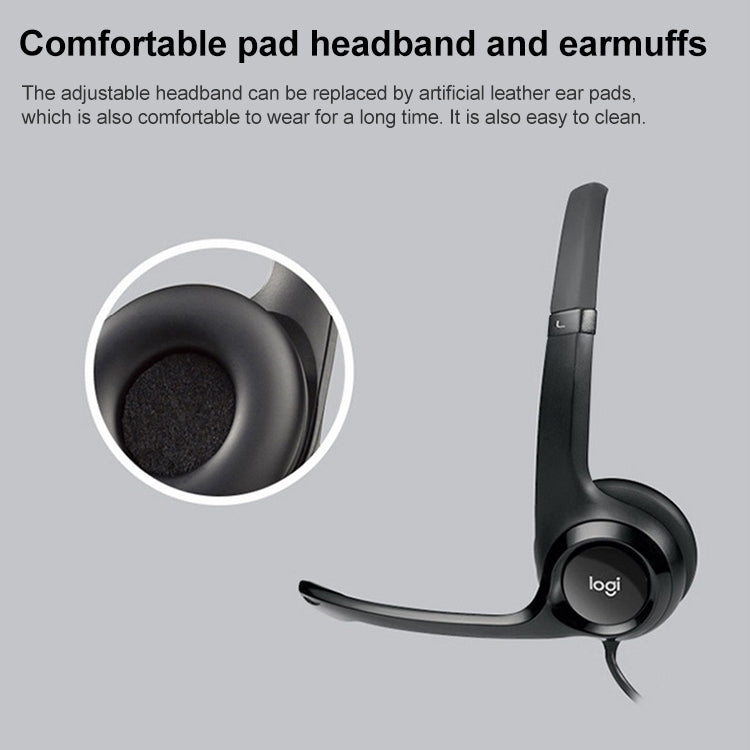 Logitech H390 USB-Kabel-Headset-Stereokopfhörer mit geräuschunterdrückendem Mikrofon