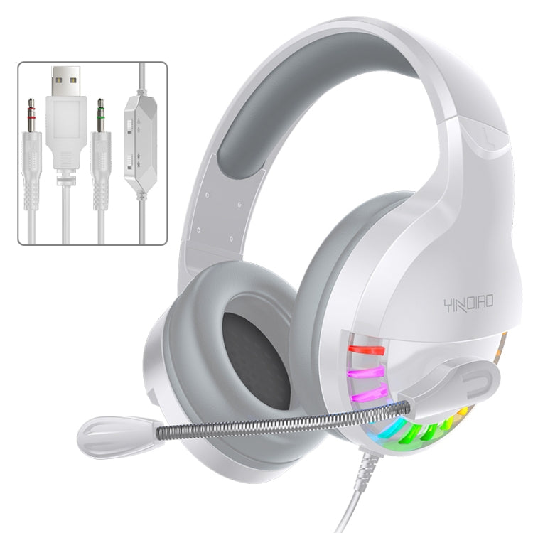 YINDIAO Q2 Kopfmontiertes kabelgebundenes Gaming-Headset mit Mikrofon, Version: Dual 3,5 mm + USB, Q2 Dual 3.5mm + USB(Black), Q2 Dual 3.5mm + USB(Pink), Q2 Dual 3.5mm + USB(White)