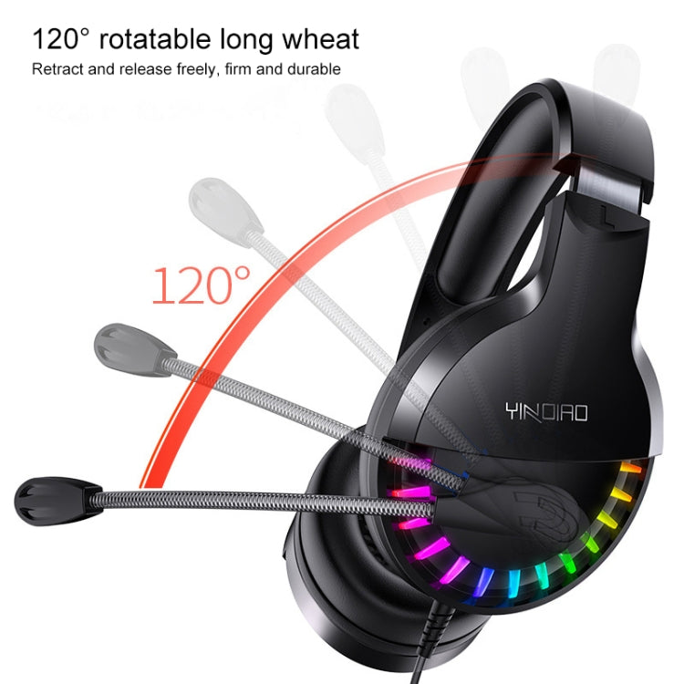 YINDIAO Q2 Kopfmontiertes kabelgebundenes Gaming-Headset mit Mikrofon, Version: Dual 3,5 mm + USB, Q2 Dual 3.5mm + USB(Black), Q2 Dual 3.5mm + USB(Pink), Q2 Dual 3.5mm + USB(White)