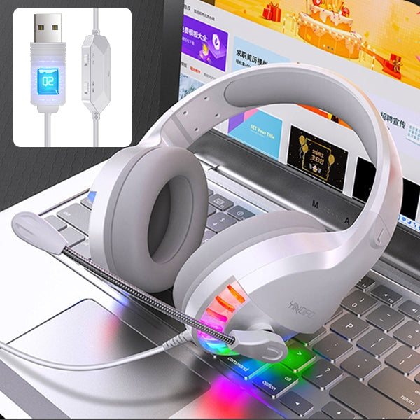 YINDIAO Q2 Head-Mounted Wired Gaming Headset mit Mikrofon, Version: Single USB Sound Card, Q2 Single USB Sound Card(Black), Q2 Single USB Sound Card(White)