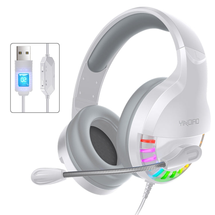 YINDIAO Q2 Head-Mounted Wired Gaming Headset mit Mikrofon, Version: Single USB Sound Card, Q2 Single USB Sound Card(Black), Q2 Single USB Sound Card(White)