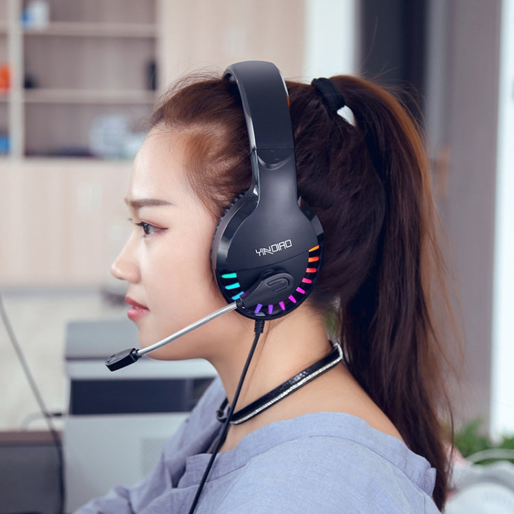 YINDIAO Q2 Head-Mounted Wired Gaming Headset mit Mikrofon, Version: Single USB Sound Card, Q2 Single USB Sound Card(Black), Q2 Single USB Sound Card(White)