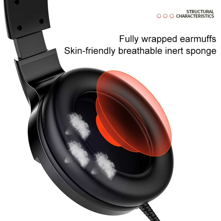 YINDIAO Q2 Head-Mounted Wired Gaming Headset mit Mikrofon, Version: Single USB Sound Card, Q2 Single USB Sound Card(Black), Q2 Single USB Sound Card(White)