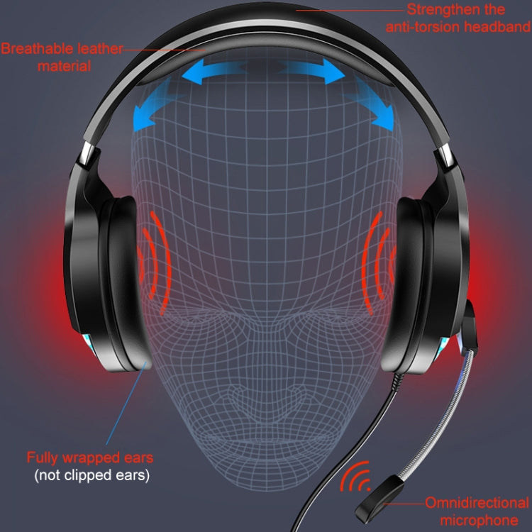 YINDIAO Q2 Kopfmontiertes kabelgebundenes Gaming-Headset mit Mikrofon, Version: Single 3,5 mm, Q2 Single 3.5mm(Black)