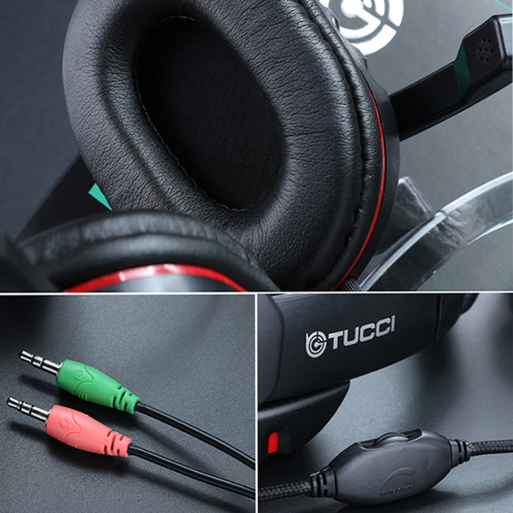 TUCCI X6 Super Bass Stereo PC-Gaming-Headset mit Mikrofon, X6