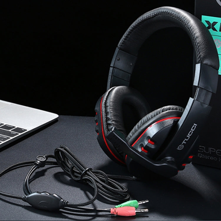TUCCI X6 Super Bass Stereo PC-Gaming-Headset mit Mikrofon, X6