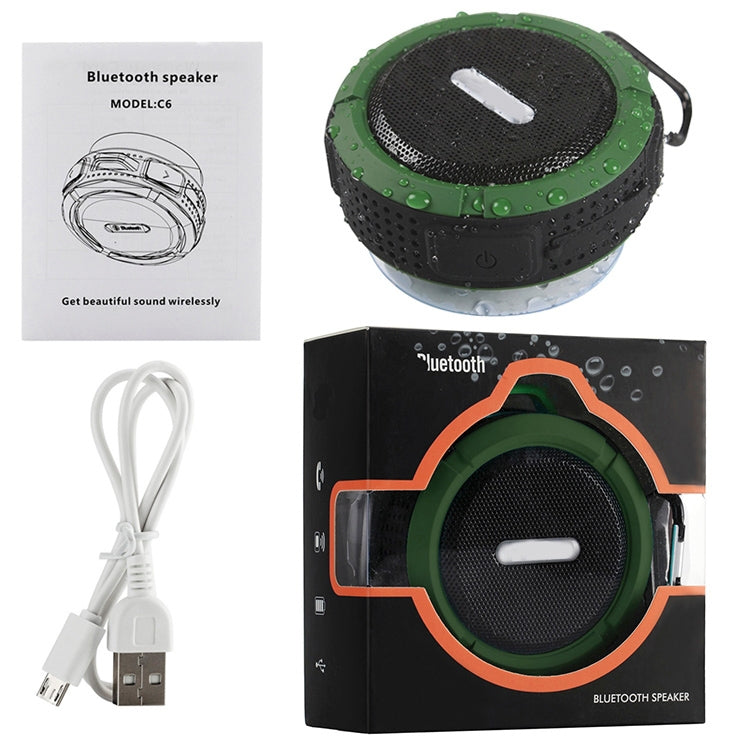 C6 Wasserdichter Bluetooth-Außenlautsprecher mit Saugnapf, unterstützt Freisprechen