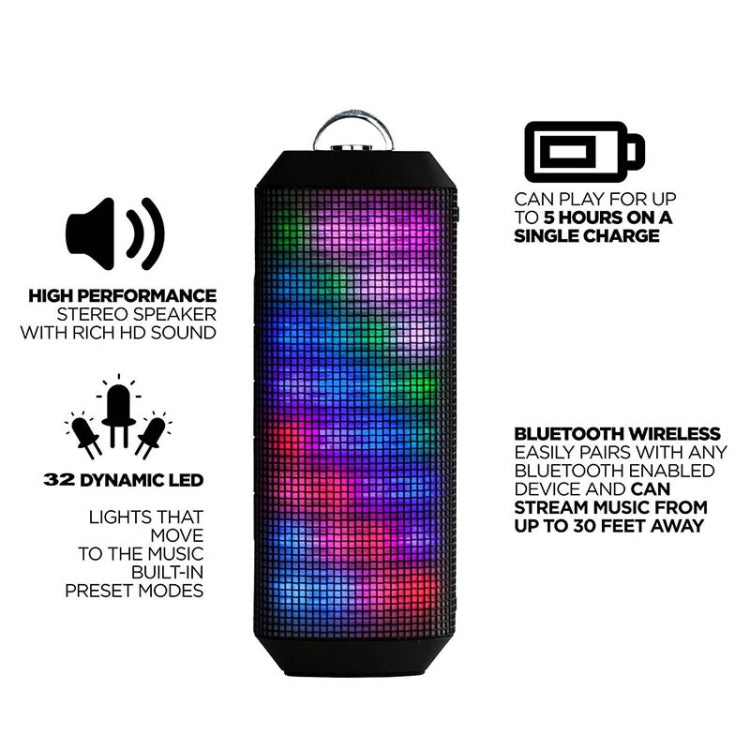 YM-339 2 x 5 W Bluetooth-Lautsprecher mit LED-Leuchten, unterstützt TF-Karte