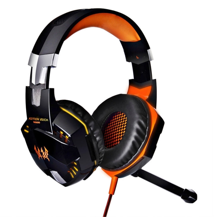 JEDES G2000 Over-Ear-Stereo-Bass-Gaming-Headset mit Mikrofon und LED-Licht für Computer, Kabellänge: 2,2 m