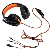 JEDES G2000 Over-Ear-Stereo-Bass-Gaming-Headset mit Mikrofon und LED-Licht für Computer, Kabellänge: 2,2 m