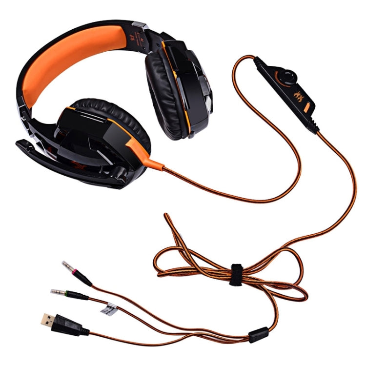 JEDES G2000 Over-Ear-Stereo-Bass-Gaming-Headset mit Mikrofon und LED-Licht für Computer, Kabellänge: 2,2 m