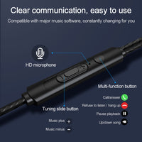 USB-C/Typ-C-Schnittstelle, kabelgebundener Mega-Bass-In-Ear-Kopfhörer mit Mikrofon