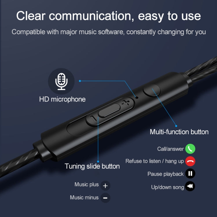 USB-C/Typ-C-Schnittstelle, kabelgebundener Mega-Bass-In-Ear-Kopfhörer mit Mikrofon