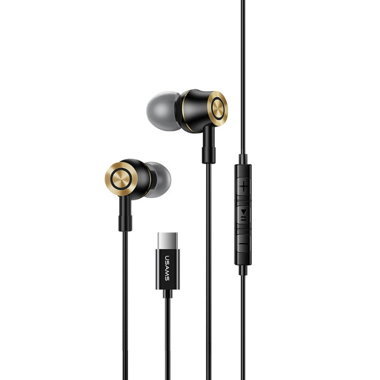 USAMS US-SJ482 EP-43 In-Ear-Ohrhörer mit USB-C/Typ-C-Schnittstelle, Metall, digitale HiFi-Rauschunterdrückung, Mikrofon und digitaler Chip, Länge: 1,2 m