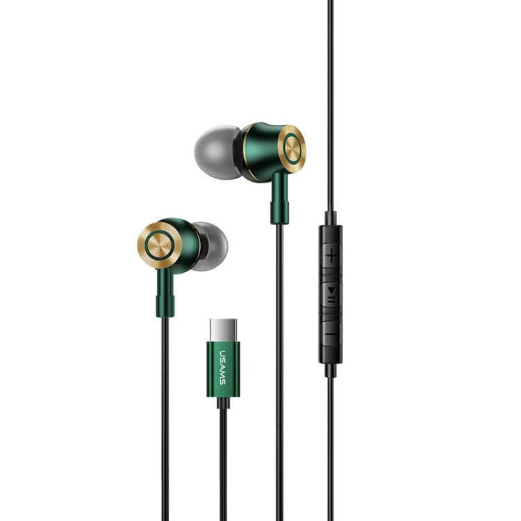 USAMS US-SJ482 EP-43 In-Ear-Ohrhörer mit USB-C/Typ-C-Schnittstelle, Metall, digitale HiFi-Rauschunterdrückung, Mikrofon und digitaler Chip, Länge: 1,2 m