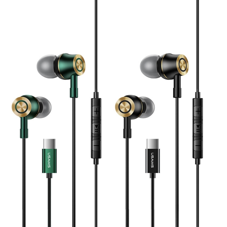 USAMS US-SJ482 EP-43 In-Ear-Ohrhörer mit USB-C/Typ-C-Schnittstelle, Metall, digitale HiFi-Rauschunterdrückung, Mikrofon und digitaler Chip, Länge: 1,2 m