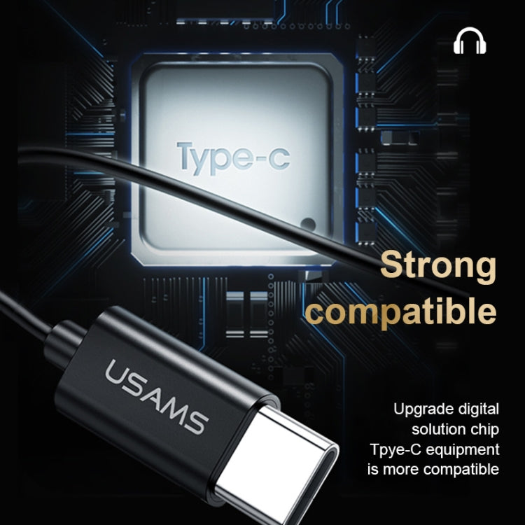 USAMS US-SJ482 EP-43 In-Ear-Ohrhörer mit USB-C/Typ-C-Schnittstelle, Metall, digitale HiFi-Rauschunterdrückung, Mikrofon und digitaler Chip, Länge: 1,2 m