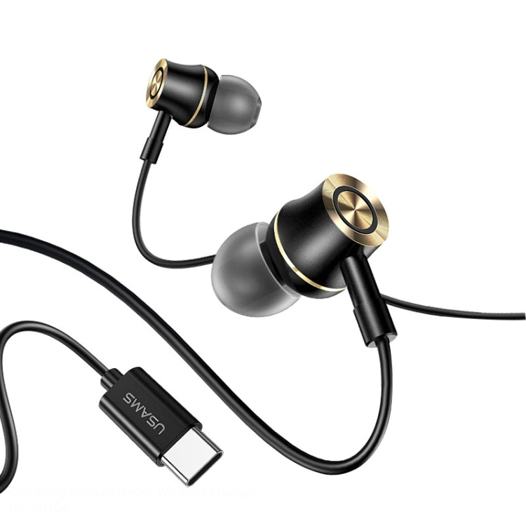 USAMS US-SJ482 EP-43 In-Ear-Ohrhörer mit USB-C/Typ-C-Schnittstelle, Metall, digitale HiFi-Rauschunterdrückung, Mikrofon und digitaler Chip, Länge: 1,2 m