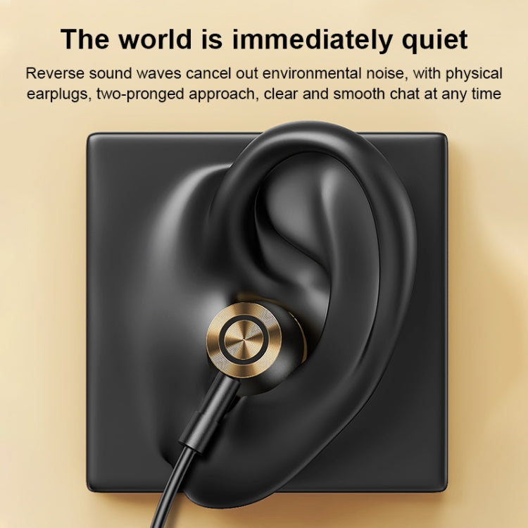 USAMS US-SJ482 EP-43 In-Ear-Ohrhörer mit USB-C/Typ-C-Schnittstelle, Metall, digitale HiFi-Rauschunterdrückung, Mikrofon und digitaler Chip, Länge: 1,2 m