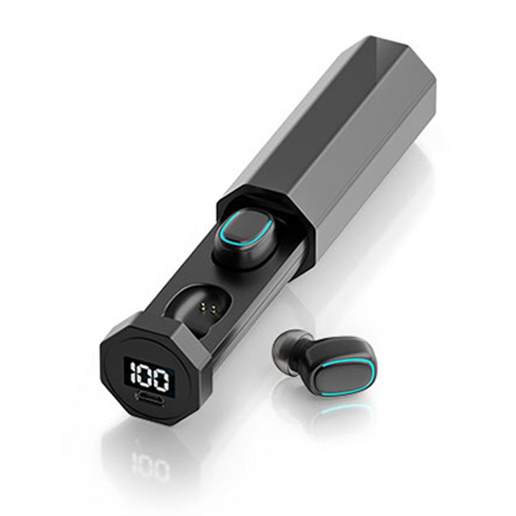 C1 Bluetooth 5.0 TWS Touch Polygonal Digital Display True Wireless Bluetooth Kopfhörer mit Ladebox, Polygonal