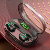 T2 Bluetooth 5.0 TWS Touch Digital Display Echter kabelloser Bluetooth-Kopfhörer mit Ladebox, T2 (Black)