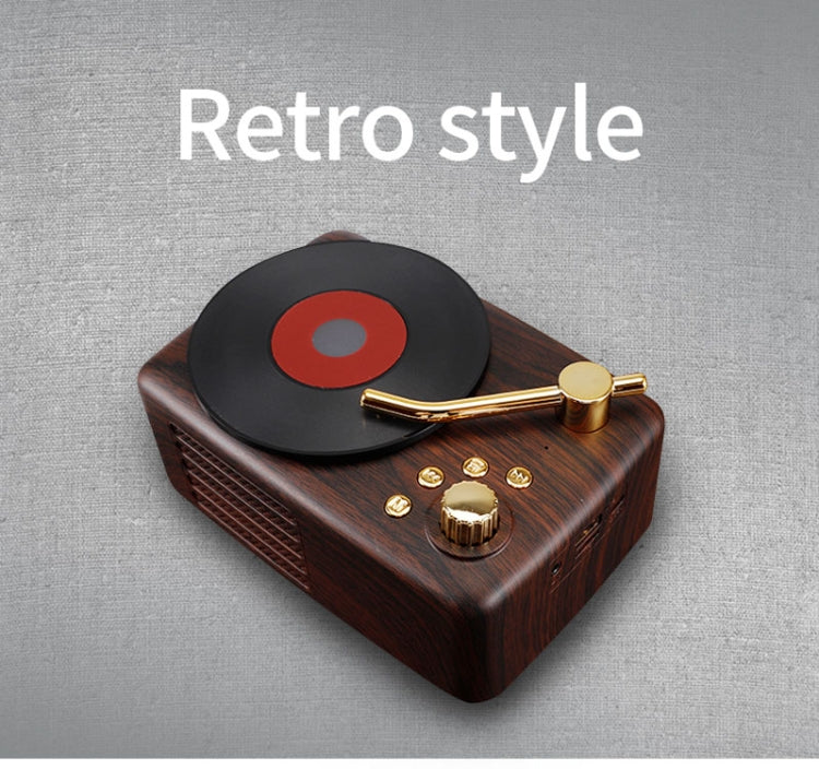 Bluetooth-Lautsprecher im Retro-Stil, integrierte hochempfindliche FM-Empfangsantenne, Langzeitreise, T12 (Brown)