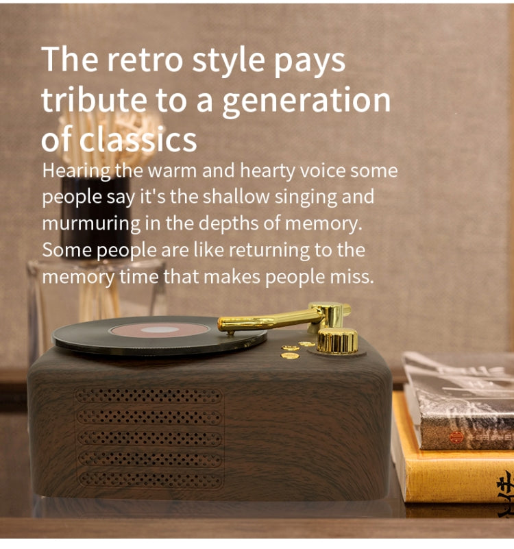 Bluetooth-Lautsprecher im Retro-Stil, integrierte hochempfindliche FM-Empfangsantenne, Langzeitreise, T12 (Brown)