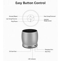 EWA A150 Tragbarer Mini-Bluetooth-Lautsprecher, kabellos, Hifi-Stereo, starker Bass, Musik-Boom-Box, Metall-Subwoofer, unterstützt Micro-SD-Karte und 3,5 mm AUX