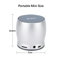 EWA A150 Tragbarer Mini-Bluetooth-Lautsprecher, kabellos, Hifi-Stereo, starker Bass, Musik-Boom-Box, Metall-Subwoofer, unterstützt Micro-SD-Karte und 3,5 mm AUX