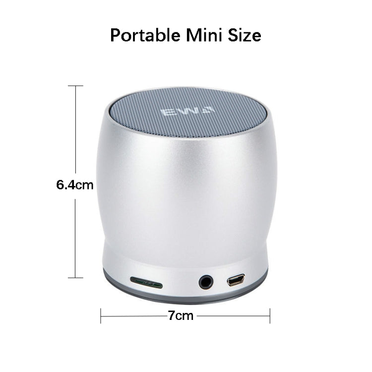 EWA A150 Tragbarer Mini-Bluetooth-Lautsprecher, kabellos, Hifi-Stereo, starker Bass, Musik-Boom-Box, Metall-Subwoofer, unterstützt Micro-SD-Karte und 3,5 mm AUX