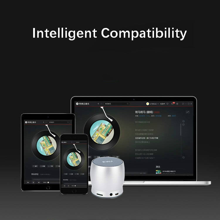 EWA A150 Tragbarer Mini-Bluetooth-Lautsprecher, kabellos, Hifi-Stereo, starker Bass, Musik-Boom-Box, Metall-Subwoofer, unterstützt Micro-SD-Karte und 3,5 mm AUX