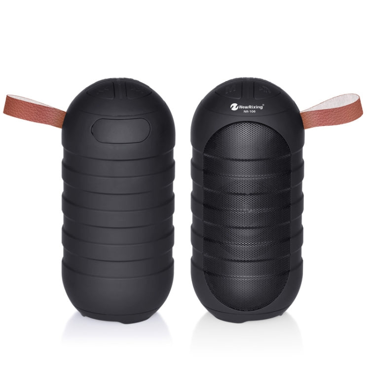 NewRixing NR106 Mini tragbarer kabelloser Bluetooth-Lautsprecher, Stereo-Subwoofer, integriertes Mikrofon, unterstützt Freisprechen, TF-Karte und FM, without LED Flashlight