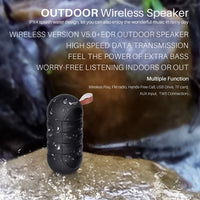 NewRixing NR106 Mini tragbarer kabelloser Bluetooth-Lautsprecher, Stereo-Subwoofer, integriertes Mikrofon, unterstützt Freisprechen, TF-Karte und FM, without LED Flashlight