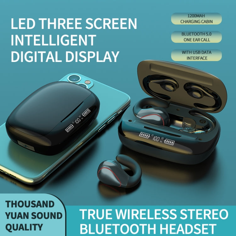 T20 TWS Bluetooth 5.0 Touch Kabelloser Bluetooth-Kopfhörer mit drei LED-Akkuanzeigen und Ladebox, Support-Anruf und Sprachassistent